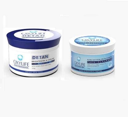 Oxylife DE-TAN CREAM 500 g+PURE OXYGEN FACE CLEANSER 500 g Price in ...