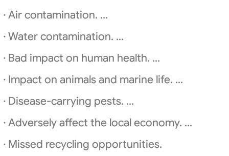 Effect of poor waste disposal (any 4) - Brainly.in