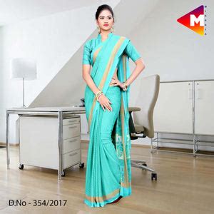 Red And Brown Green Georgette Uniform Saree– Uniform Sarees