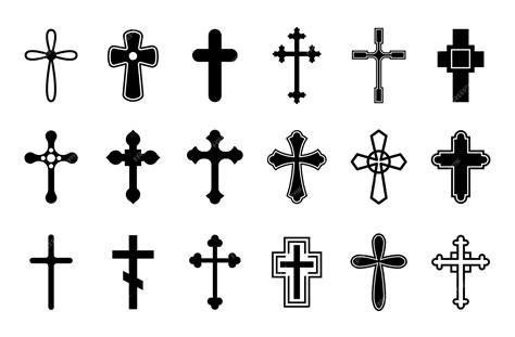 Premium Vector | Christian crosses Cross icons orthodox catholic ...
