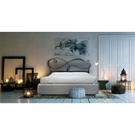 Double Bed with Bed Frame in Different Finishes Made in Italy