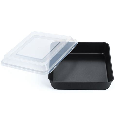 Amazon.com: 9x9 Inch Square Baking Pan with Lid Set, E-far Nonstick ...