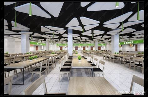 餐饮空间1000平米装修案例_效果图 - 食堂餐厅 - 设计本
