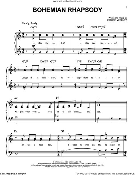 Bohemian rhapsody piano sheet music - lightlasopa