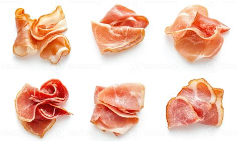 A close up of different types of ham slices 52128340 Stock Photo at ...