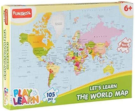 FUNSKOOL World Map Puzzles Educational Game - World Map Puzzles ...