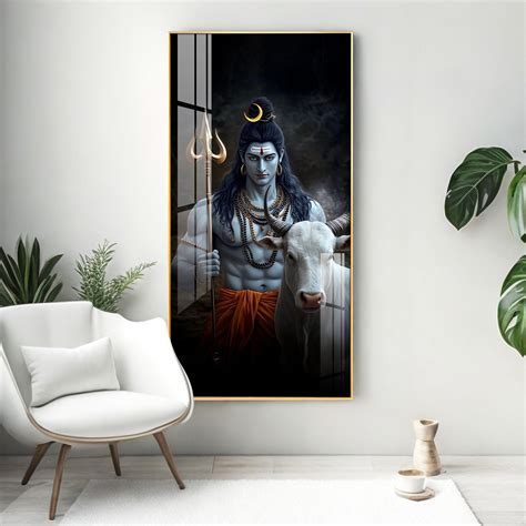 Lord Shiva with His Sacred Companion Premium Acrylic Wall Art - The ...