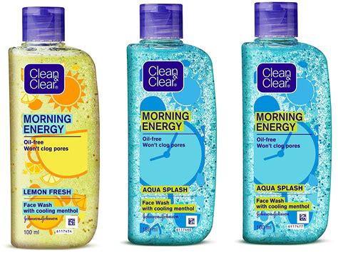 Clean & Clear Morning Energy Aqua Splash, Blue, 150 ml & Clean & Clear ...