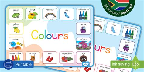 Preschool: Colours - Communication Mat