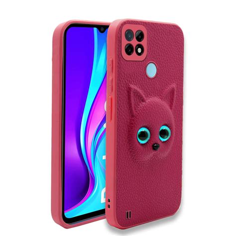 Pikkme Oppo A15 / A15s Back Cover for Girls | Cute Cat Leather Finish ...