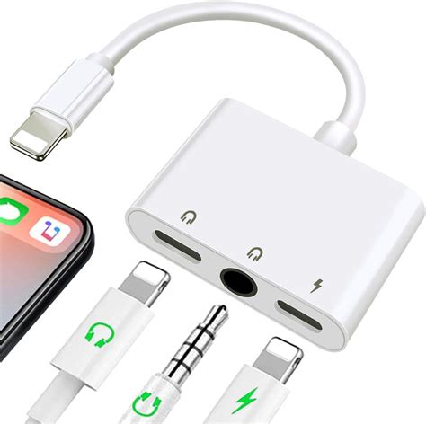 Amazon.com: 3 in 1 Headphone Adapter for iPhone, Lightning to 3.5 mm ...