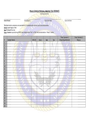 Fillable Online POLICE OFFICER PHYSICAL ABILITIES TEST POPAT Fax Email ...