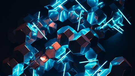 Wallpaper neon, forms, dark, glow hd, picture, image