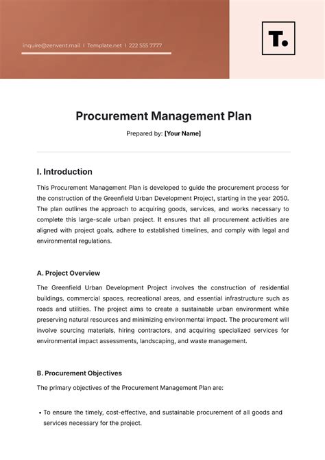 Image result for Procurement Project Management Plan Template Sample