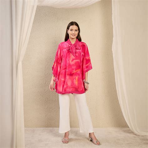 Pink Floral Bow-Tie Top – First Resort by Ramola Bachchan