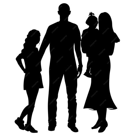 Premium Vector | Black and white silhouettes of a man and a woman with ...