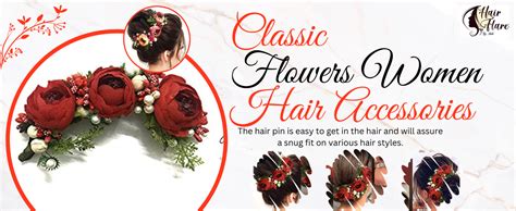 Buy Hair Flare 2170 Artificial Rose Flowers Hair Vein, Women Hair ...