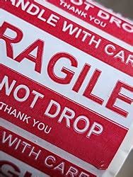 True-Ally 1 Roll Fragile Stickers - 3"x 2" Strong Adhesive Red Fragile ...
