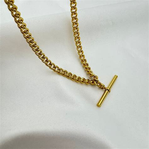 Scott-Samuel | Large Gold T Bar Chain Necklace
