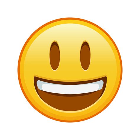 Smiling face with open mouth Large size of yellow emoji smile 14438846 Vector Art at Vecteezy