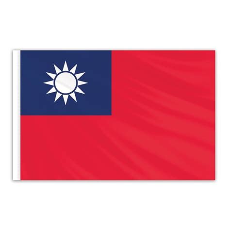 Global Flags Unlimited Taiwan Indoor Nylon Flag 5'x8' with Gold Fringe ...