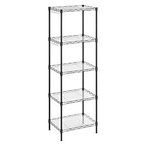 SONGMICS 5-Tier Adjustable Wire Storage Shelves, Modern Black Metal ...