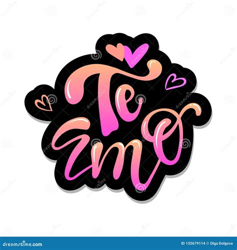 Te Amo Translated from Spanish I Love You Stock Vector - Illustration ...