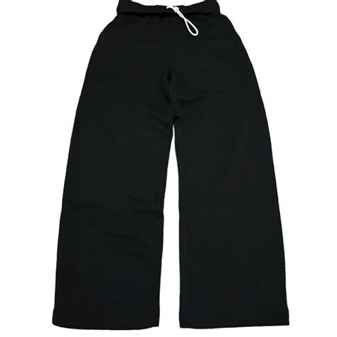 Black wide leg sweatpants with adjustable waistband... | Depop