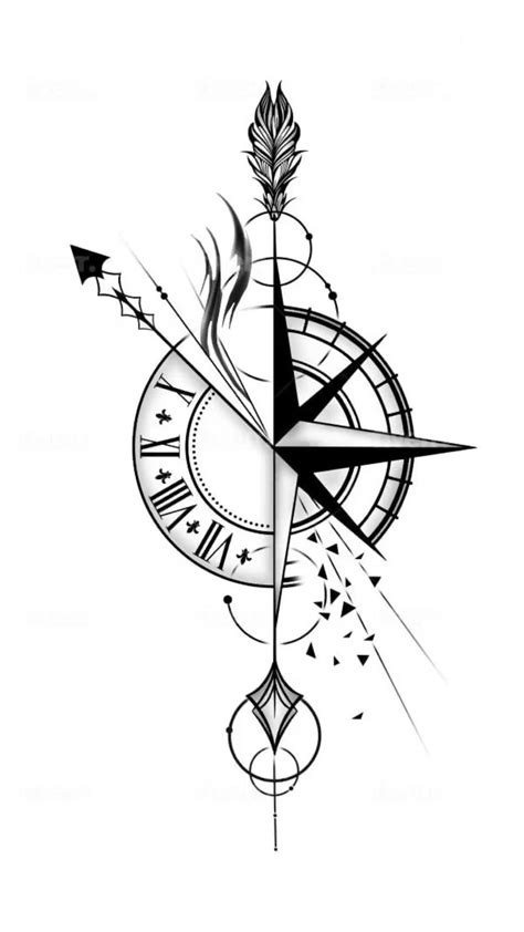 Image result for Simple Compass Tattoo Outline