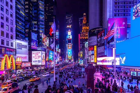 Times Square Night Photo With Neon Lights - Etsy | Times square, Night ...
