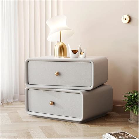 Amazon.com: WAOCEO bedside tables Nightstands USB Cute Round Aesthetic ...