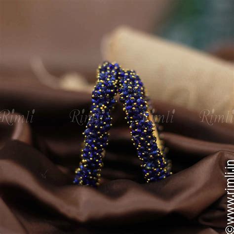 Designer Blue Beaded Bangles | Women's Elegant Accessory | Shop Now