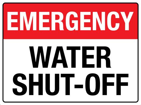Emergency Water Shut-Off Sign – New Signs
