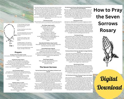 How to Pray the Seven Sorrows Rosary Guide, Catholic Devotional Booklet ...