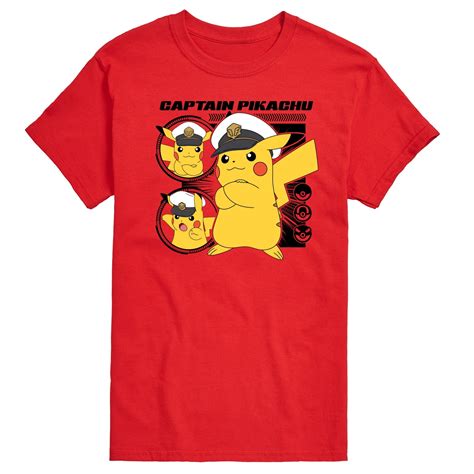 Pokémon - New Horizons - Captain Pikachu - Adult Short Sleeve T-Shirt ...