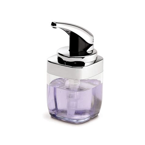 simplehuman 15 oz. Square Push Pump, Clear Soap Dispenser, Chrome ...