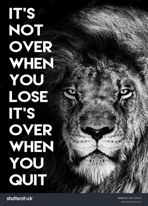 Lion Inspirational Motivational Quote Not Over ภาพสต็อก 2091700414 ...