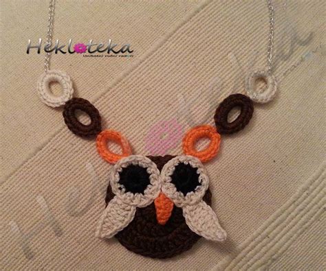 Ogrlice: Heklana ogrlica SOVA