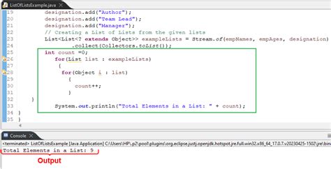 Java Code List 的图像结果