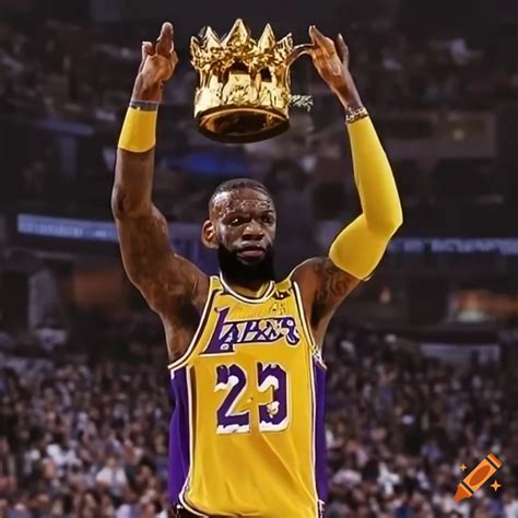 Lebron james on a mountain of crowns on Craiyon