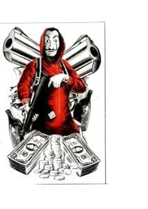 Golden Fox 23 cm Multicolor Money Heist Sticker & Decal for All Bikes ...