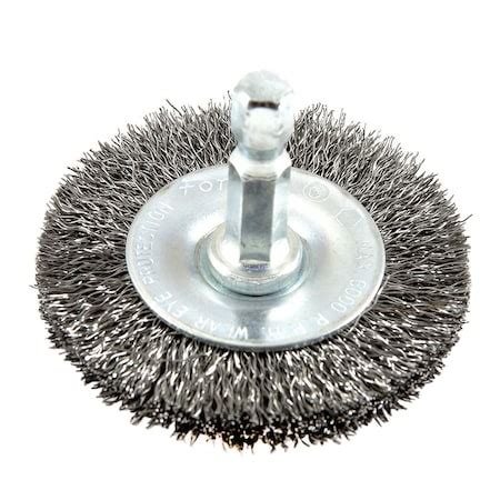 Forney Wire Wheel, Crimped, 2 in x .008 in x 1/4 in Hex Shank 72728 | Zoro