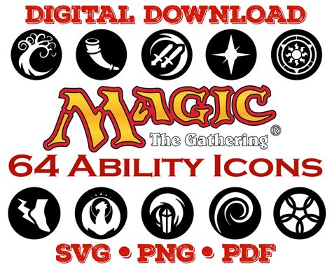 Magic the Gathering Ability Symbols Icons SVG Svg Png Pdf - Etsy