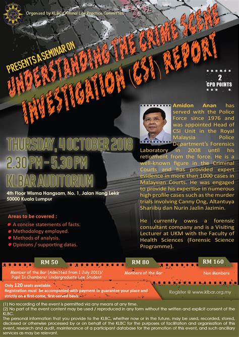 CLPC Seminar on Understanding the Crime Scene Investigation (CSI ...