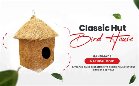 LIVEONCE Safest Organic Bird Nest Classic Hut Bird House Purely ...