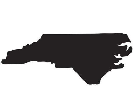 North Carolina State Silhouette Shape Map U.s.united America American ...