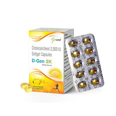 Genone DGen 2k Vitamin D3 Capsules for Strong Bones and Immunity (60 ...
