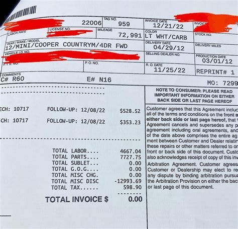 The final repair bill for the car I drove 7 times. I bet Carvana wished they had just taken this ...