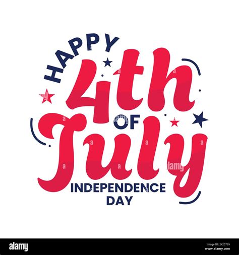 Happy 4th of July hand lettering card. American Independence Day banner ...
