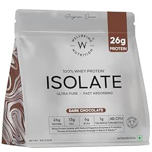 Buy Wellbeing Nutrition Clean Whey Protein Isolate 1kg Dark Chocolate ...